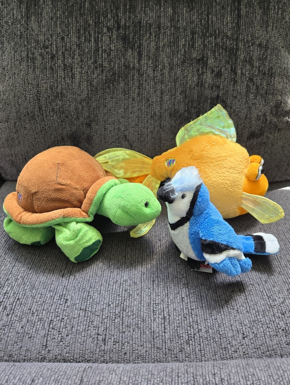 Ganz Webkinz Bundle Of 3 Plush: Fantail Goldfish, Lil'kinz Blue Jay, Turtle